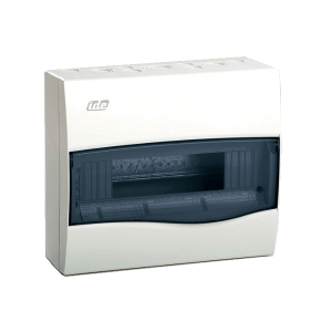 IDE CONSUMER UNIT 12MOD SURFACE IP40 TRANSPERANT DOOR