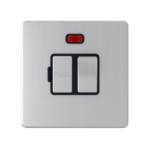 DOUBLE POLE 13A SSTEEL SCREWLESS