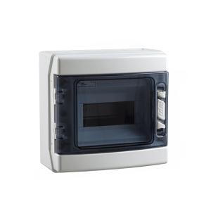 IDE CONSUMER UNIT 8 MOD SURFACE IP65 TRANSPERANT DOOR