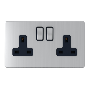 DOUBLE SOCKET D POLE STEEL SCREWLESS