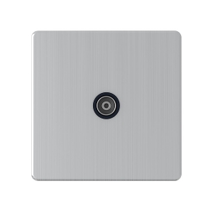 TV SINGLE SOCKET ISOLATED S/STEEL SCREWLESS