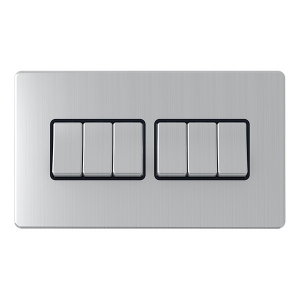 6 GANG 2 WAY S/STEEL SCREWLESS