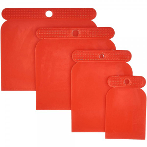 PLASTIC SQU SCRAPER  4 PC